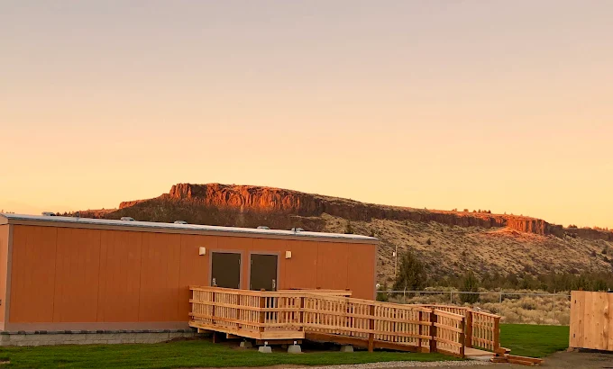 Facilities and canyon at sunset, Copper Ridge RV Resort